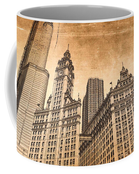 Wrigley Tower Coffee Mug featuring the photograph Wrigley Tower Chicago by Dejan Jovanovic