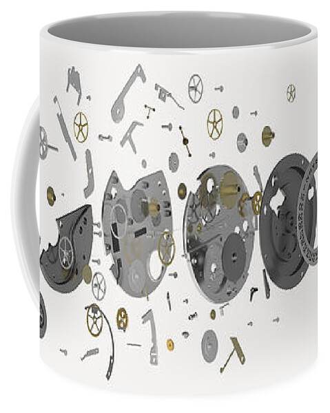 Arrangement Coffee Mug featuring the photograph Wristwatch, Exploded-view Diagram by Nikid Design Ltd / Dorling Kindersley
