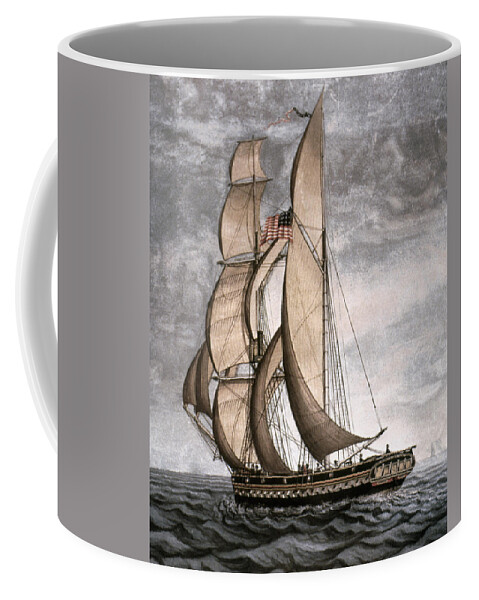 1816 Coffee Mug featuring the painting Yacht, 1816 by Granger