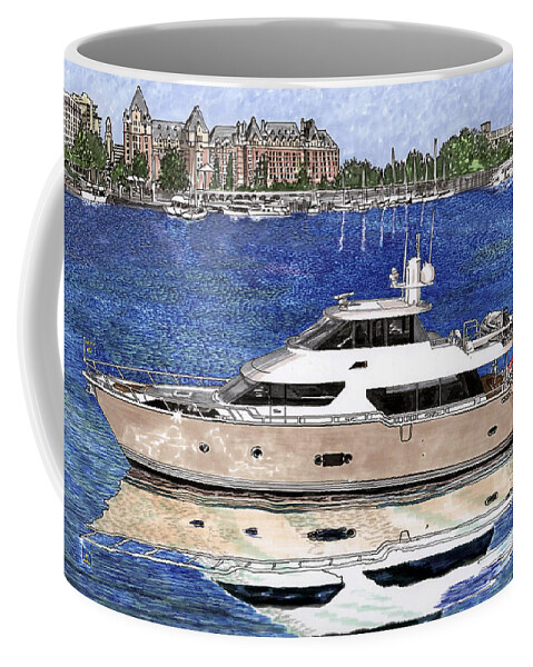 Yacht Art Coffee Mug featuring the painting Yachting Victoria BC by Jack Pumphrey
