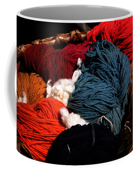 Yarn Coffee Mug featuring the photograph Yarn Colors - Sturbridge Village by Jacqueline M Lewis