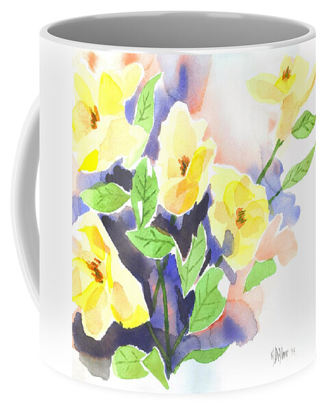 Yellow Magnolias Coffee Mug featuring the painting Yellow Magnolias by Kip DeVore
