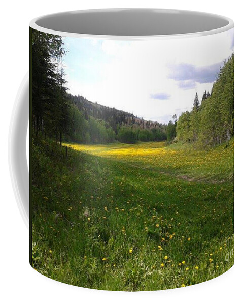 Meadow Coffee Mug featuring the photograph Yellow Meadow by Vivian Martin
