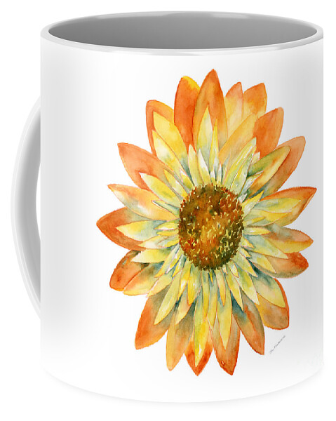 Yellow Coffee Mug featuring the painting Yellow Orange Daisy by Amy Kirkpatrick