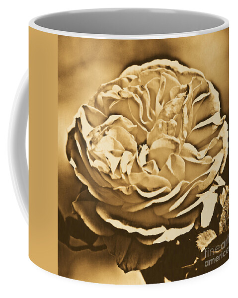 Travelpixpro Coffee Mug featuring the digital art Yellow Rose of Texas Floral Decor Square Format Rustic Digital Art by Shawn O'Brien