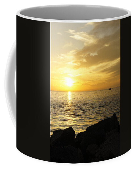 Tarpon Springs Coffee Mug featuring the photograph Yellow Sky by Laurie Perry