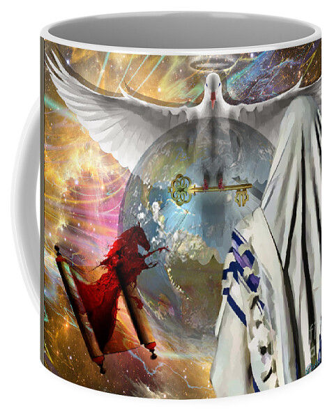 Yhwh Coffee Mug featuring the mixed media Yhwh by Dolores Develde