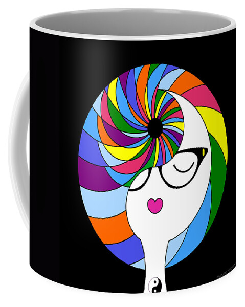 Colorful Coffee Mug featuring the digital art Yin Yang Crown 2 by Randall J Henrie
