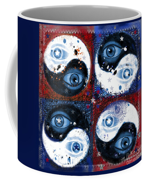 Yin-yang Coffee Mug featuring the digital art Yin-Yang Vision by Carol Jacobs