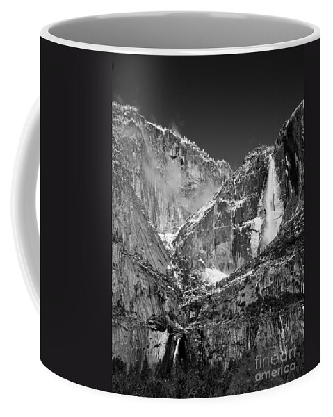 Landscapes Coffee Mug featuring the photograph Yosemite Falls in Black and White II by Bill Gallagher