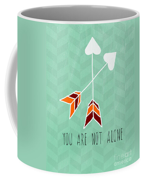 Heart Coffee Mug featuring the painting You Are Not Alone by Linda Woods