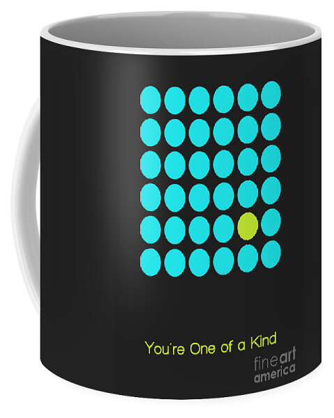 Poster Coffee Mug featuring the digital art You are One of a Kind - Blue by Aimelle Ml