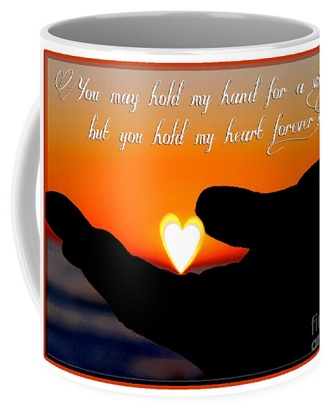 Sunset Coffee Mug featuring the photograph You Hold My Heart Forever by Diana Sainz by Diana Raquel Sainz