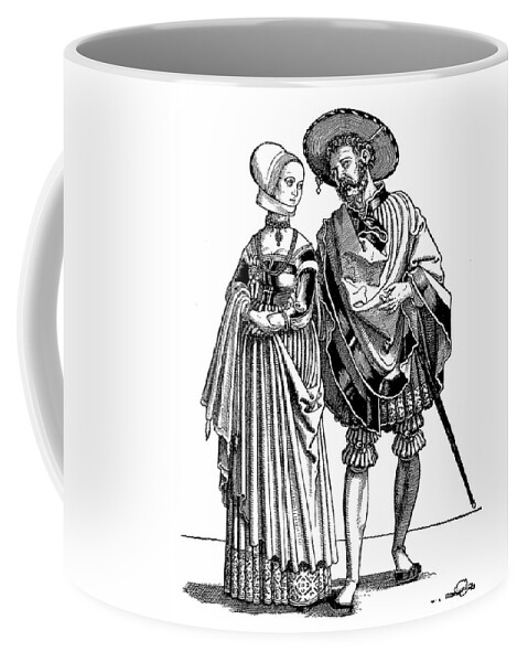 1530 Coffee Mug featuring the painting Young Couple, C1530 by Granger