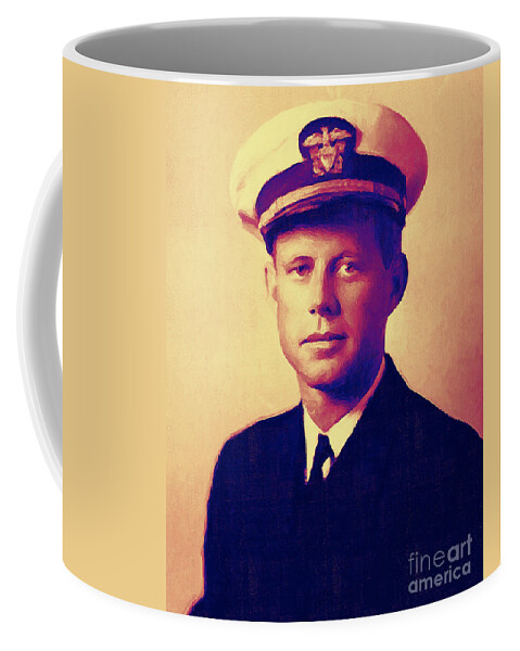 Celebrity Coffee Mug featuring the photograph Young John Fitzgerald Kennedy JFK 20130610v2 vertical by Wingsdomain Art and Photography