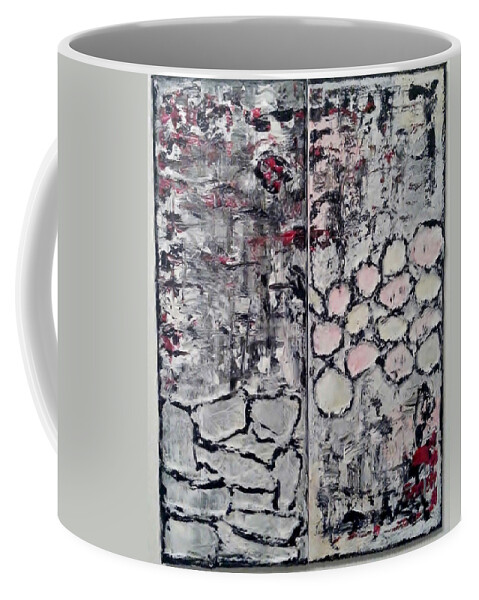 Abstract Painting Coffee Mug featuring the painting Z8 - reptil by KUNST MIT HERZ Art with heart