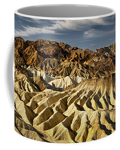 Amargosa Range Coffee Mug featuring the photograph Zabriskie Point panorama by Eduard Moldoveanu