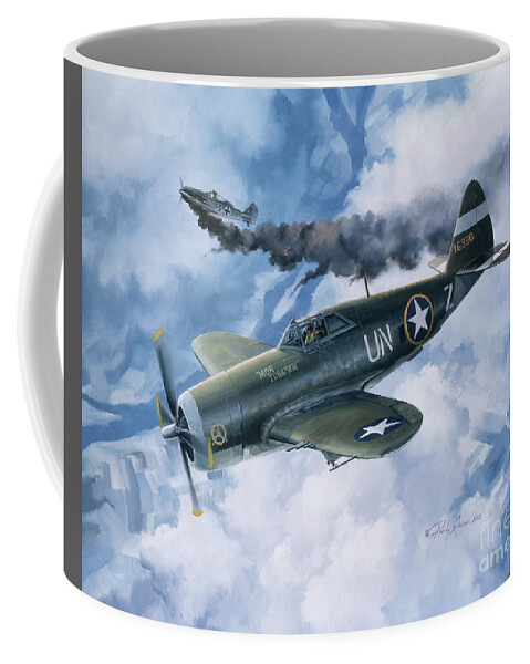 Aviation Art Coffee Mug featuring the painting Zemke's Thunder by Randy Green