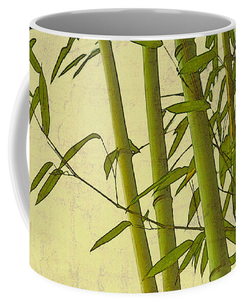 Asian Coffee Mug featuring the digital art Zen Bamboo Abstract I by Marianne Campolongo