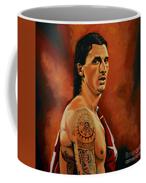 Zlatan Ibrahimovic Coffee Mug featuring the painting Zlatan Ibrahimovic Painting by Paul Meijering
