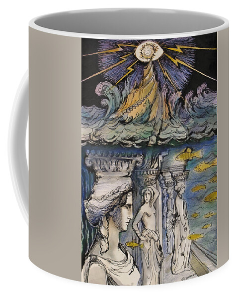 Atlantida Coffee Mug featuring the painting Atlantida by Valentina Plishchina