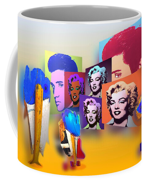 Marilyn Coffee Mug featuring the painting Pop Art Pop Up by Charles Stuart