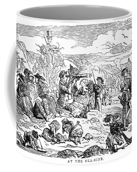 1859 Coffee Mug featuring the photograph Beach Scene, 1859 #1 by Granger