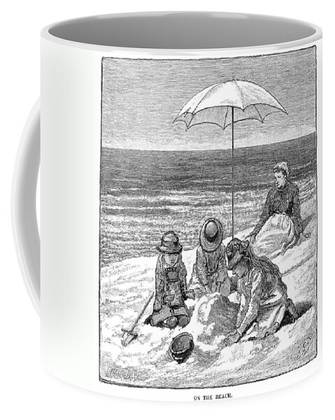 1879 Coffee Mug featuring the photograph Beach Scene, 1879 #1 by Granger