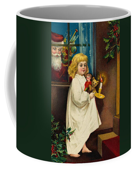 Christmas Card Coffee Mug featuring the painting Christmas Card by American School