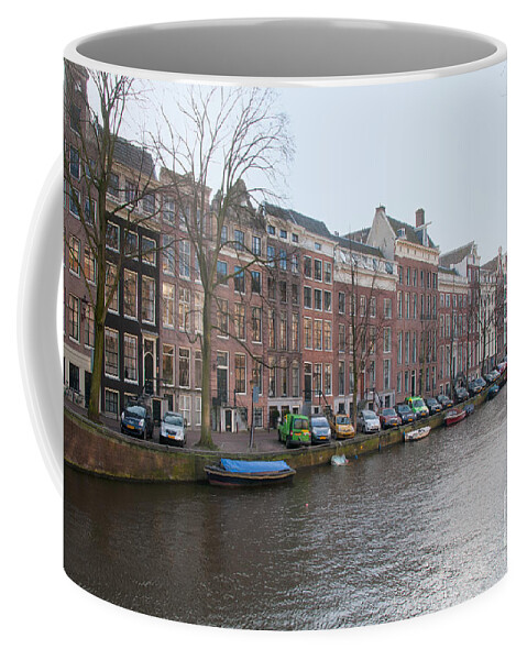 Along The River Coffee Mug featuring the digital art City Scenes from Amsterdam #1 by Carol Ailles