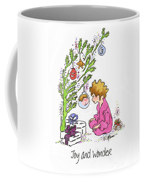 Christmas Coffee Mug featuring the painting Joy and Wonder by Adele Bower