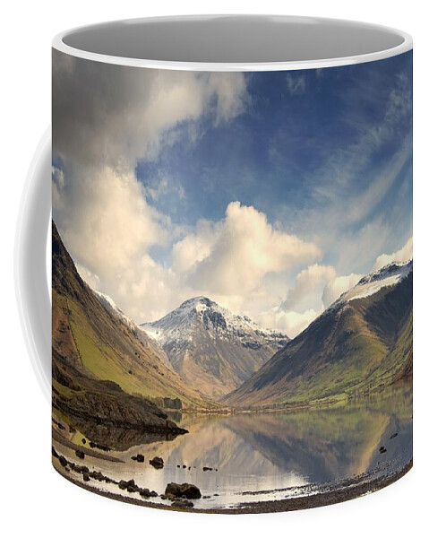 Cumbria Coffee Mug featuring the photograph Mountains And Lake At Lake District #1 by John Short