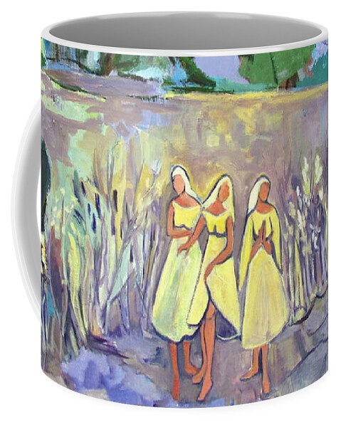 Nuns In Moonlight Coffee Mug featuring the painting Nuns in the Moonlight by Betty Pieper