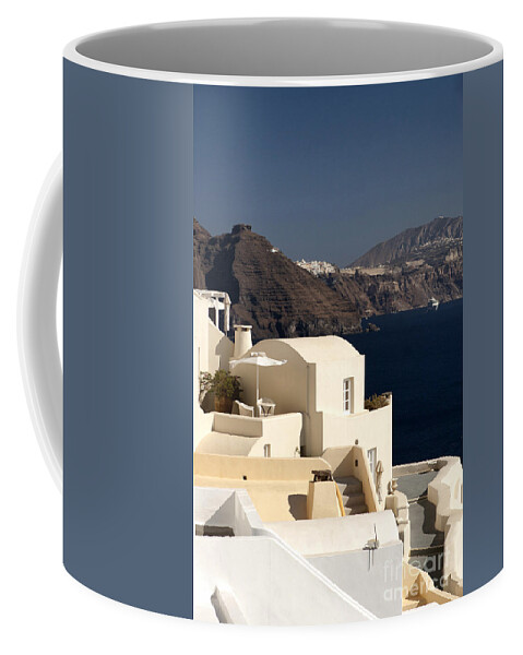 Santorini Coffee Mug featuring the photograph Santorini View #1 by Leslie Leda