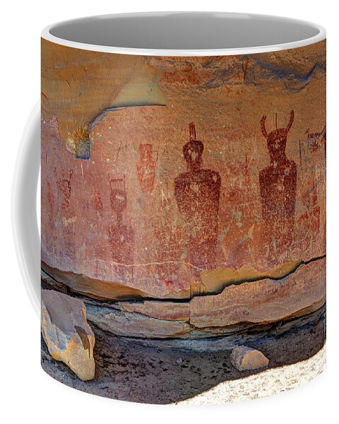Sego Coffee Mug featuring the photograph Sego Canyon Indian Petroglyphs and Pictographs #1 by Gary Whitton