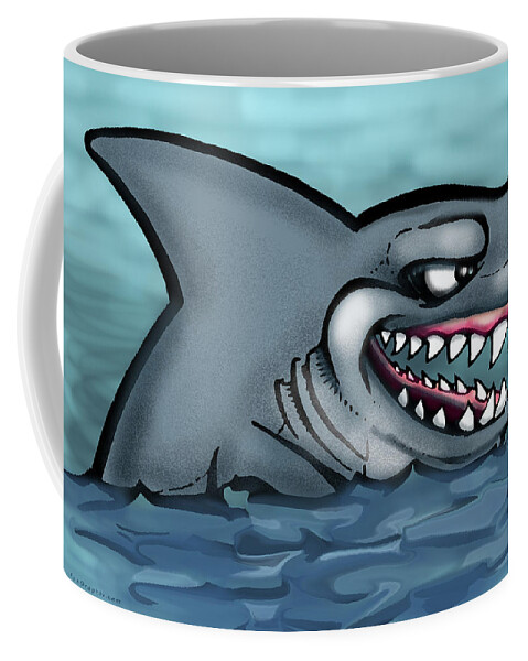 Shark Coffee Mug featuring the painting Shark #1 by Kevin Middleton