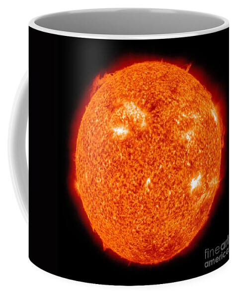 Full Sun Coffee Mug featuring the photograph Solar Activity On The Sun #1 by Stocktrek Images