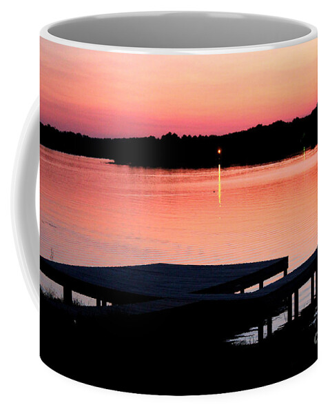 Sunset Coffee Mug featuring the photograph Sunset View From Dockside #1 by Kathy White