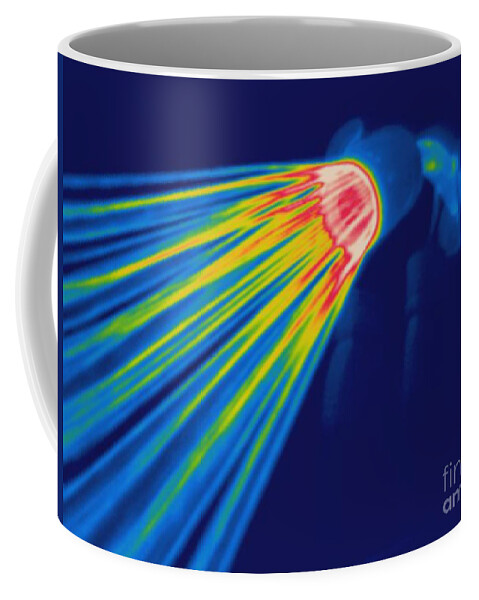 Thermogram Coffee Mug featuring the photograph Thermogram Of A Shower Head #1 by Ted Kinsman