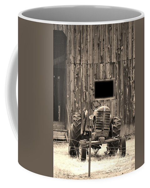 Fine Art Coffee Mug featuring the photograph Tractor and The Barn #1 by Donna Greene