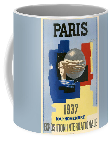 1937 Paris Exposition Coffee Mug featuring the digital art 1937 Paris Exposition by Georgia Clare