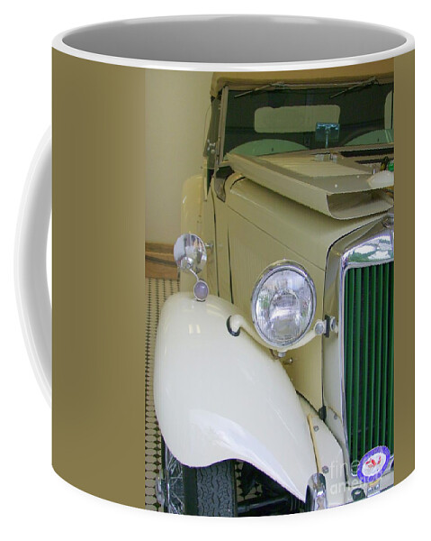 1952 Md Roadster Coffee Mug featuring the photograph 1952 MG Roadster Side View by Mary Deal