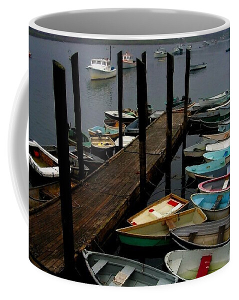  Coffee Mug featuring the photograph Boat Dock - Greeting Card #1 by Mark Valentine