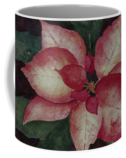 Flower Coffee Mug featuring the painting Poinsettia #3 by Sam Sidders