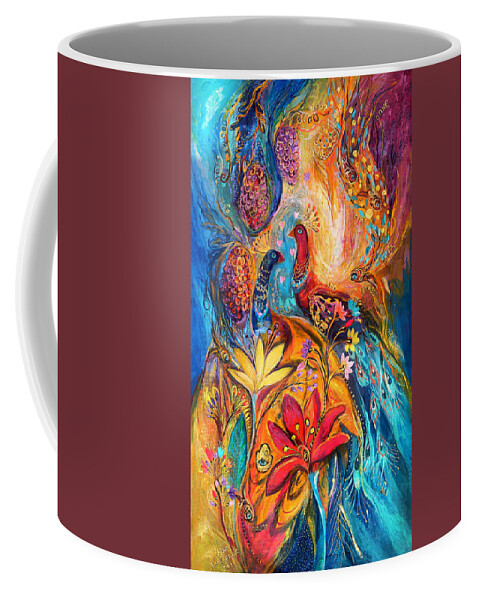Original Coffee Mug featuring the painting The Grapes of Holy Land #3 by Elena Kotliarker