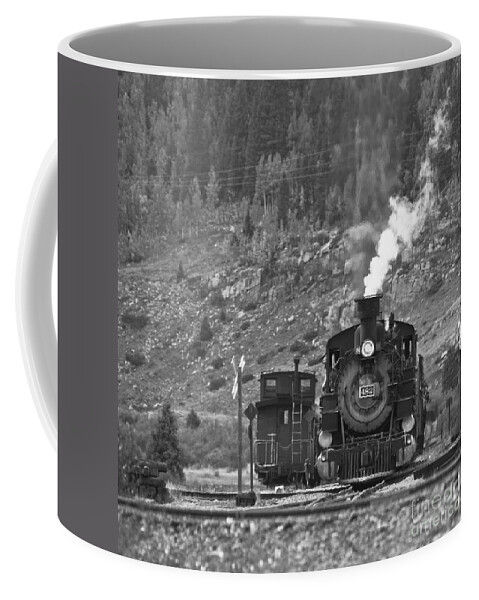 Drgw Coffee Mug featuring the photograph 482 in Silverton - BW by Tim Mulina