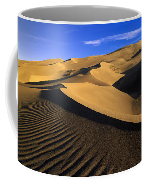 00175058 Coffee Mug featuring the photograph 750 Foot Tall Sand Dunes Tallest by Tim Fitzharris