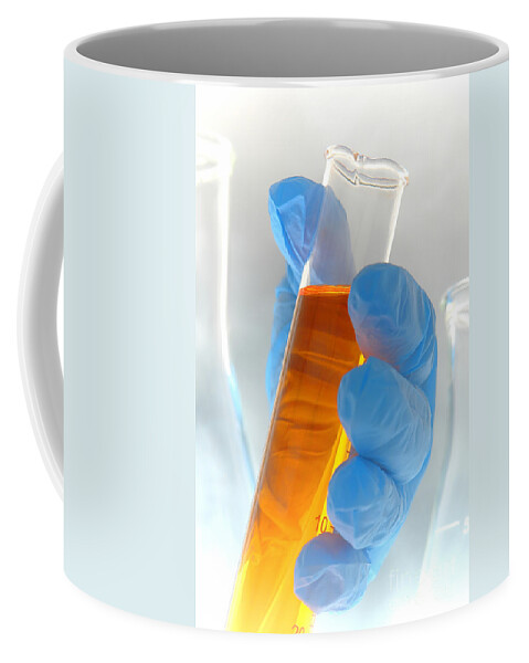 Cylinder Coffee Mug featuring the photograph Scientific Experiment in Science Research Lab #9 by Science Research Lab