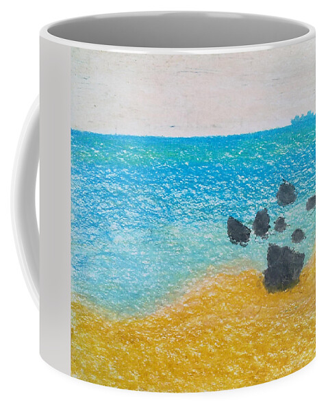 Contemplative Coffee Mug featuring the painting A Frozen Moment by Michael Woolcock