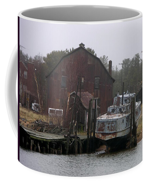 Lake Superior Coffee Mug featuring the photograph Abandoned Fishing Boat by Keith Stokes